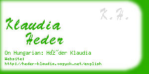 klaudia heder business card